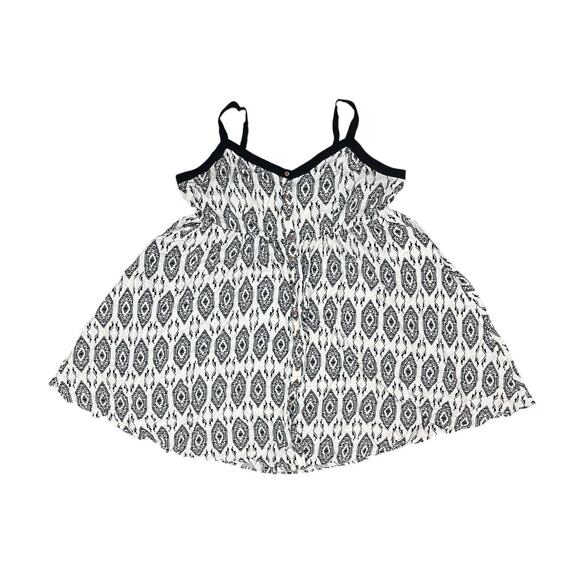 Torrid Midi Slub Button Front Sundress Geo White V-Neck Pockets Plus Size 5X - Picture 3 of 7